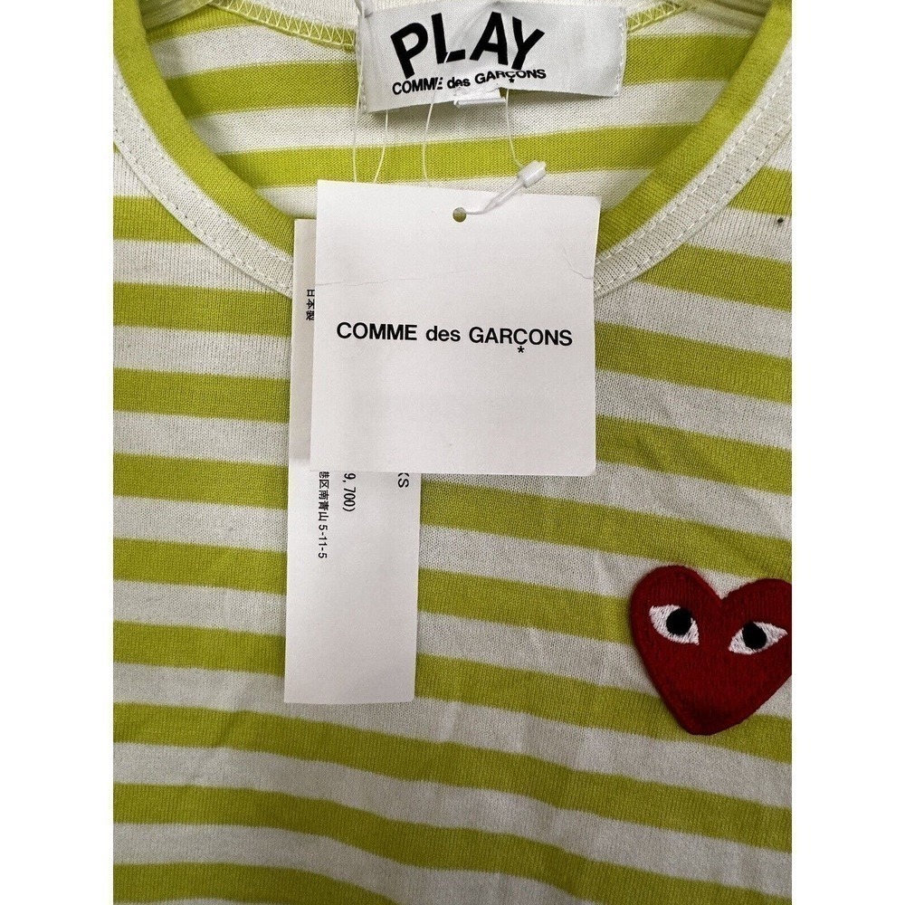 COMME DES GARÇONS PLAY Striped Long-Sleeve T-Shirt Tee Top $140 XS - Picture 7 of 10